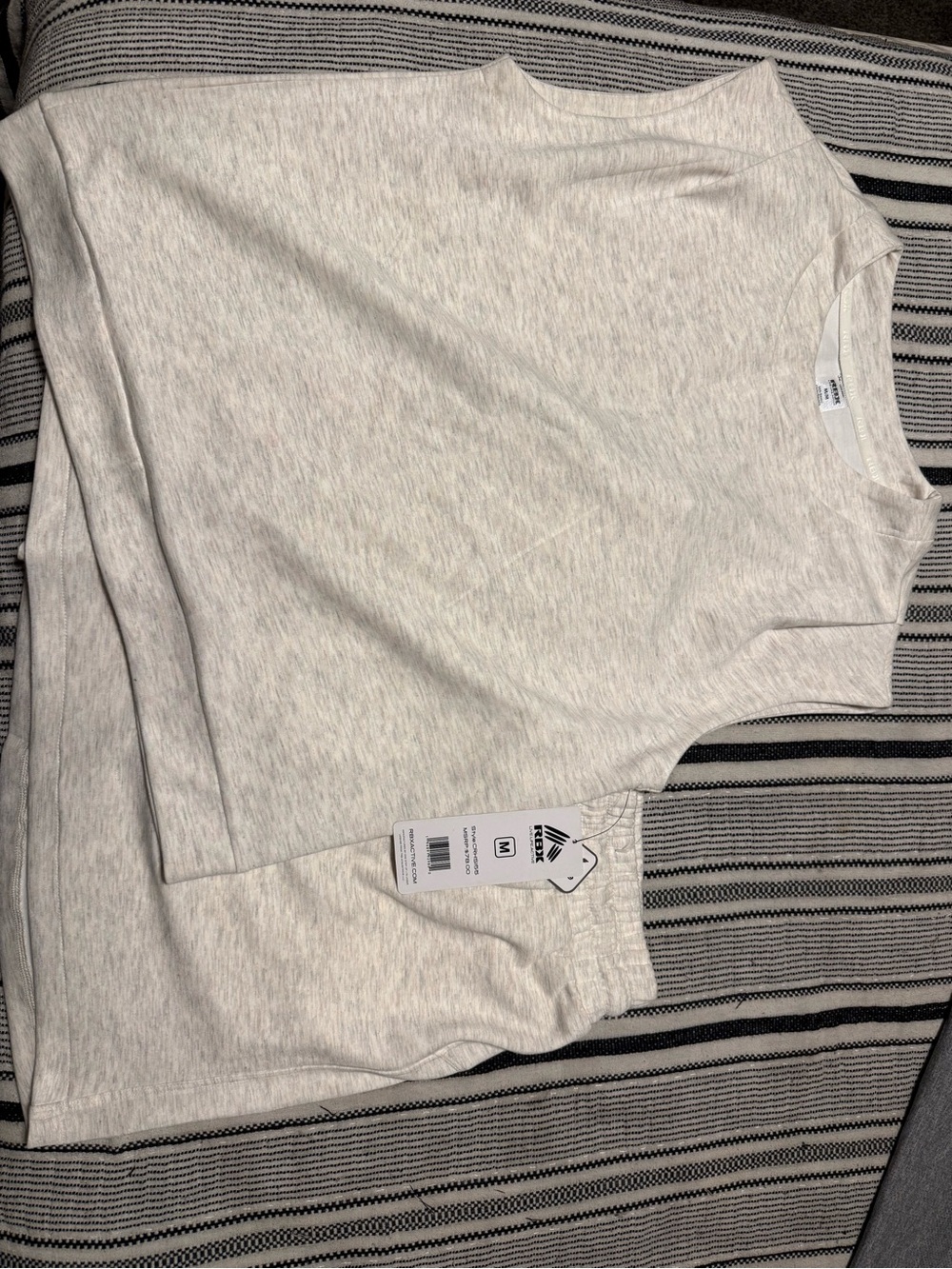RBX Light Heather Sleeveless Crew Tank Top - Off-White